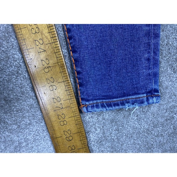 True Religion Jeans Halle Mid Rise Super Skinny Orange Stitching Stretch SZ 26 - Picture 8 of 9